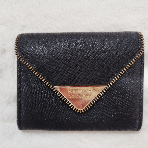 Rebecca Minkoff Handbags - Rebecca Minkoff Molly Metro Saffiano Black Leather Card Case